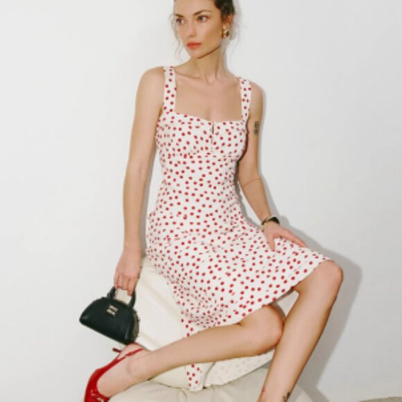 reformation vintage polka-dot print halter dress - Picture 2 of 4